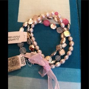 NWT Blue Tulip Rose Quartz bracelet